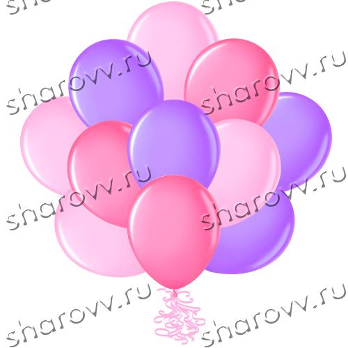 Шары латекс 35см. Фуксия, сиреневый, розовый
