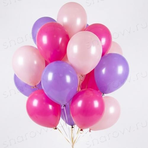 Шары латекс 35см. "Фуксия, сиреневый, розовый"
