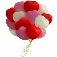 Шарики с гелием сердца Ассорти