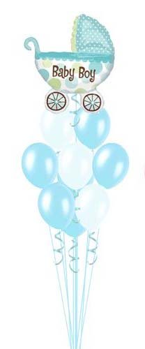 Фонтан из шаров Коляска мальчику