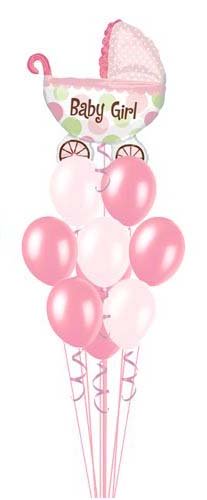 Фонтан из шаров Коляска девочке