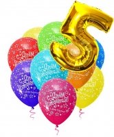 10 шаров с гелием + цифра