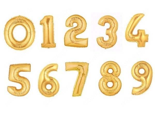 10 шаров с гелием + цифра