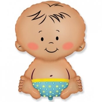 Шар фигурный фольга Пупс мальчик