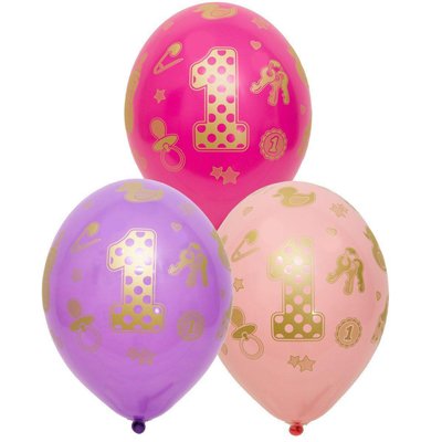 Шары латекс 1 ДР девочка