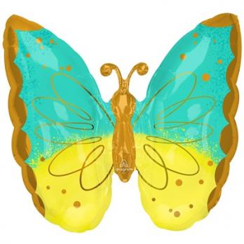 Шар фигура "Бабочка мятно-желтая"