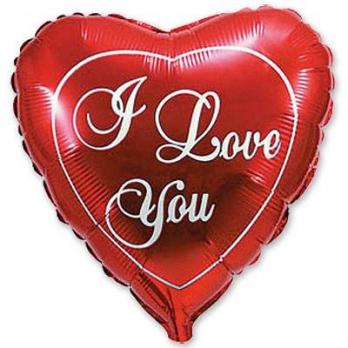 Шар на палочке "I love сердце"