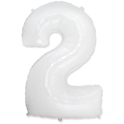 Шар цифра "2 Белая"