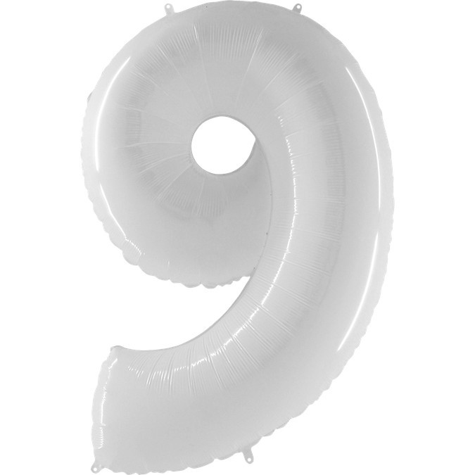 Шар цифра "9 Белая"