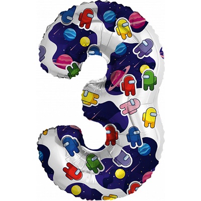 Шар цифра "3" космонавтики
