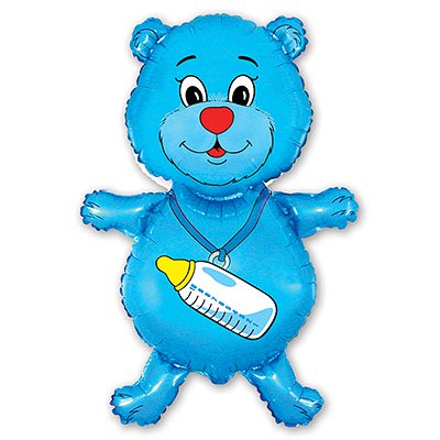 Шар на палочке "Медвежонок мальчик"
