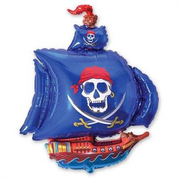 Шар на палочке "Пиратский корабль синий"