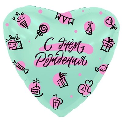 Шар сердце "День рождения"