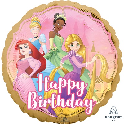 Шар круг "Happy Biryhday принцессы"