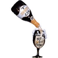 Шар фигура "Шампанское и бокал с пузырьками"