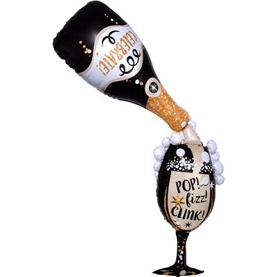 Шар фигура "Шампанское и бокал с пузырьками"