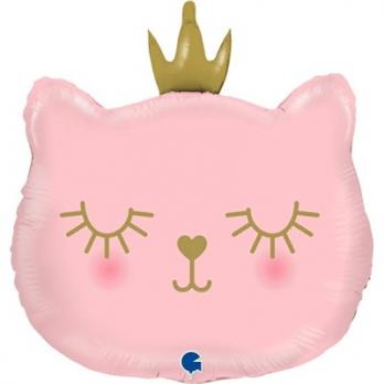 Шар фигура "Котенок Принцесса Розовая"