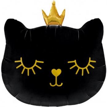 Шар фигура "Принцесса котенок черный"