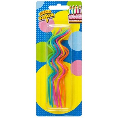 Свечи д/торта Спираль Неон 12шт