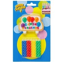 Свечи д/торта 12шт + Табличка Шары С ДР