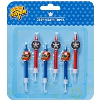 Свечи д/торта с подст Гонщик 6шт