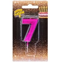 Свеча -цифра "7" Диамант Маджента