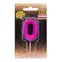 Свеча -цифра "0" Диамант Маджента