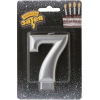 Свеча -цифра "7" Серебряная