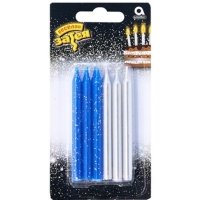 Свечи д/торта сереб/син блеск 12шт