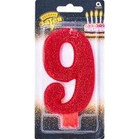 Свеча -цифра "9" Гигант глиттер