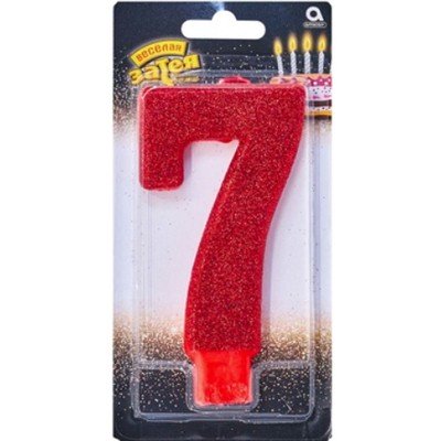 Свеча -цифра "7" Гигант глиттер
