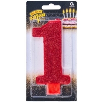 Свеча -цифра "1" Гигант глиттер