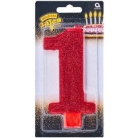 Свеча -цифра "1" Гигант глиттер