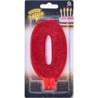 Свеча -цифра "0" Гигант глиттер