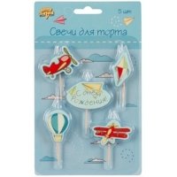 Свечи д/торта на пиках Самолётики 5шт