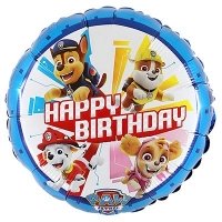 Шар круг "Happy Birthday Щенячий патруль"