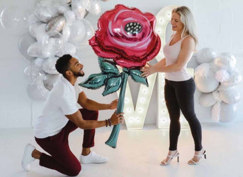 Шар фигура "Роза красная"