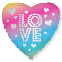 Шарик "LOVE Сердце радужное"