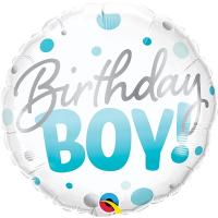 Шар круг "Birthday Boy круги голубые"