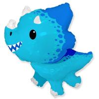 Шар фигура "Динозавр Трицератопс голубой"