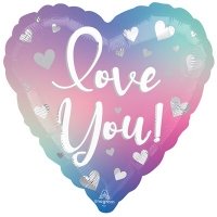 Шар сердце "Love Silver Омбре нежное"