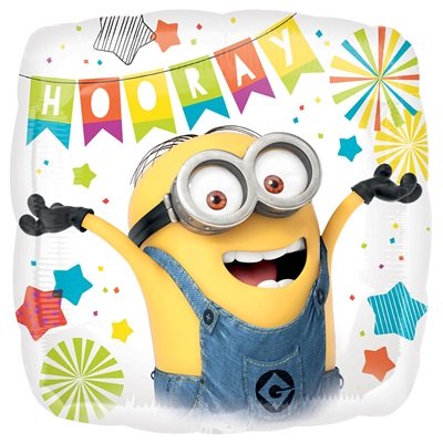 Шар квадрат "Миньоны на вечеринке"