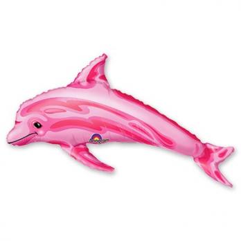 Шар на палочке "Дельфин розовый"