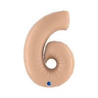 Шар цифра "6 бежевая"