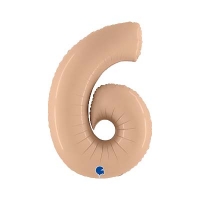 Шар цифра "6 бежевая"