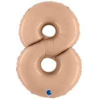 Шар цифра "8 бежевая"