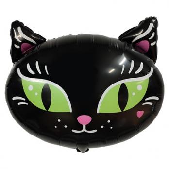 Шар фигура "Кошка голова черная"