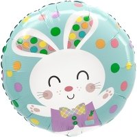 Шар круг "Заяц радостный горошек цветной"