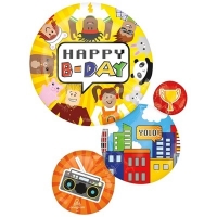 Шар фольга "Happy Birthday Виртуальный Мир"