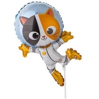 Шар на палочке "Кот космонавт"
